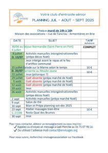 Planning activités 3e trimestre 2025